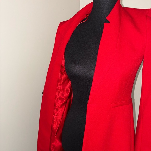 Zara Basic Vibrant Red Long Blazer - Picture 6 of 6